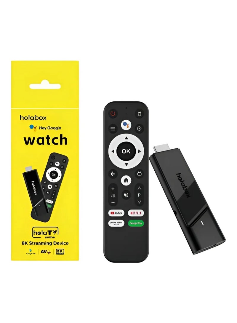 Holabox T600 4K Android TV Streaming Stick with Voice Remote, 2GB RAM, 16GB Storage, Quad-Core Processor, HDMI 2.0 Media Player for Smart TV Upgrade - Image 1